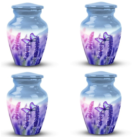 Butterfly Urn Purple Urns For Human Ashes Adult Female - Keepsake Urns For Ashes - Butterfly Urns For Human Ashes - Cremation Urns For Human Ashes - Remains Urn (Size -3Inch, 4Pcs)