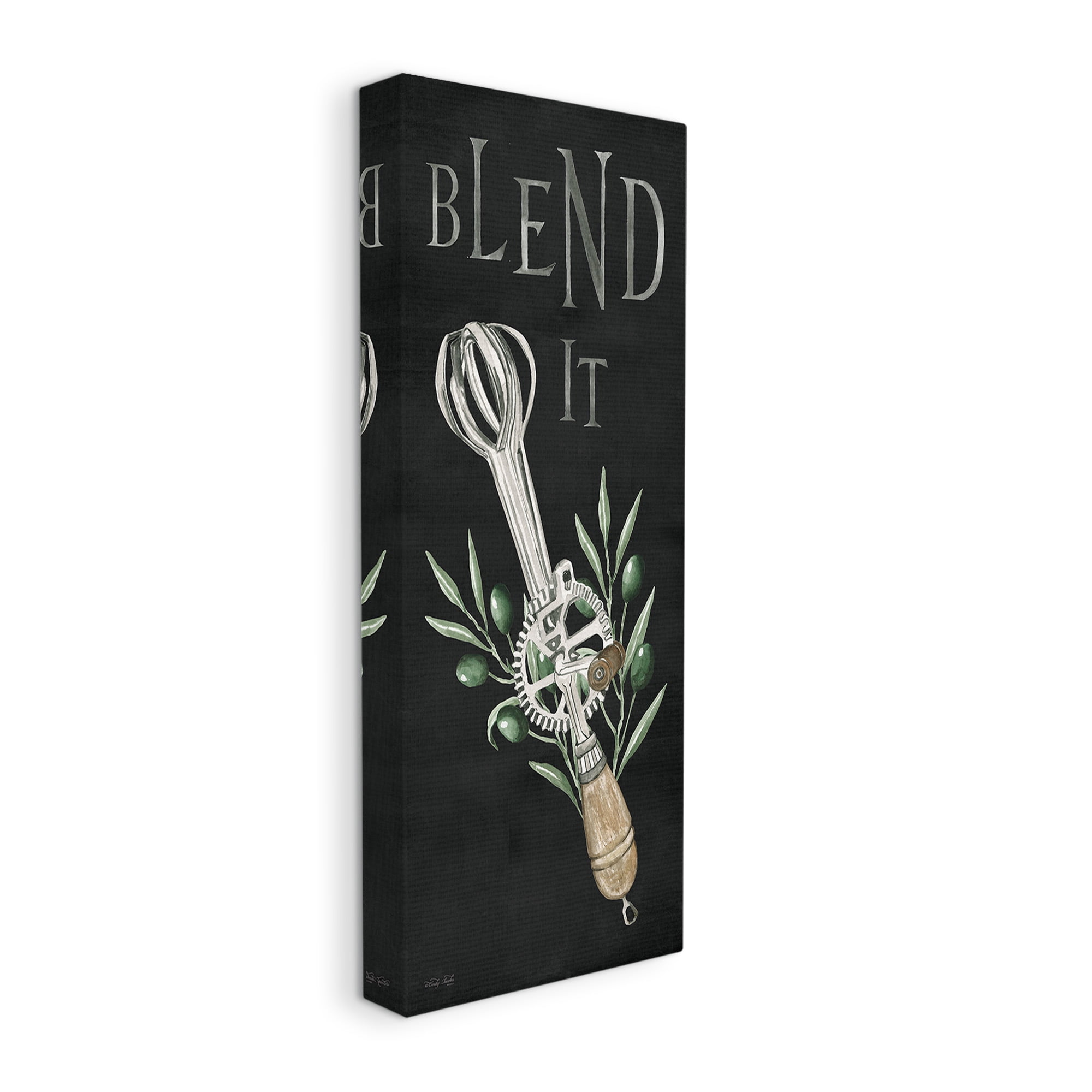 Stupell Industries Blend It Vintage Kitchen Food & Beverage Painting Gallery Wrapped Canvas Art Print Wall Art, 10 x 24
