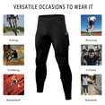 thumbnail image 4 of LANBAOSI 2 Pack Men's Compression Pants Workout Athletic Gym Leggings with Pockets for Male Size L, 4 of 6