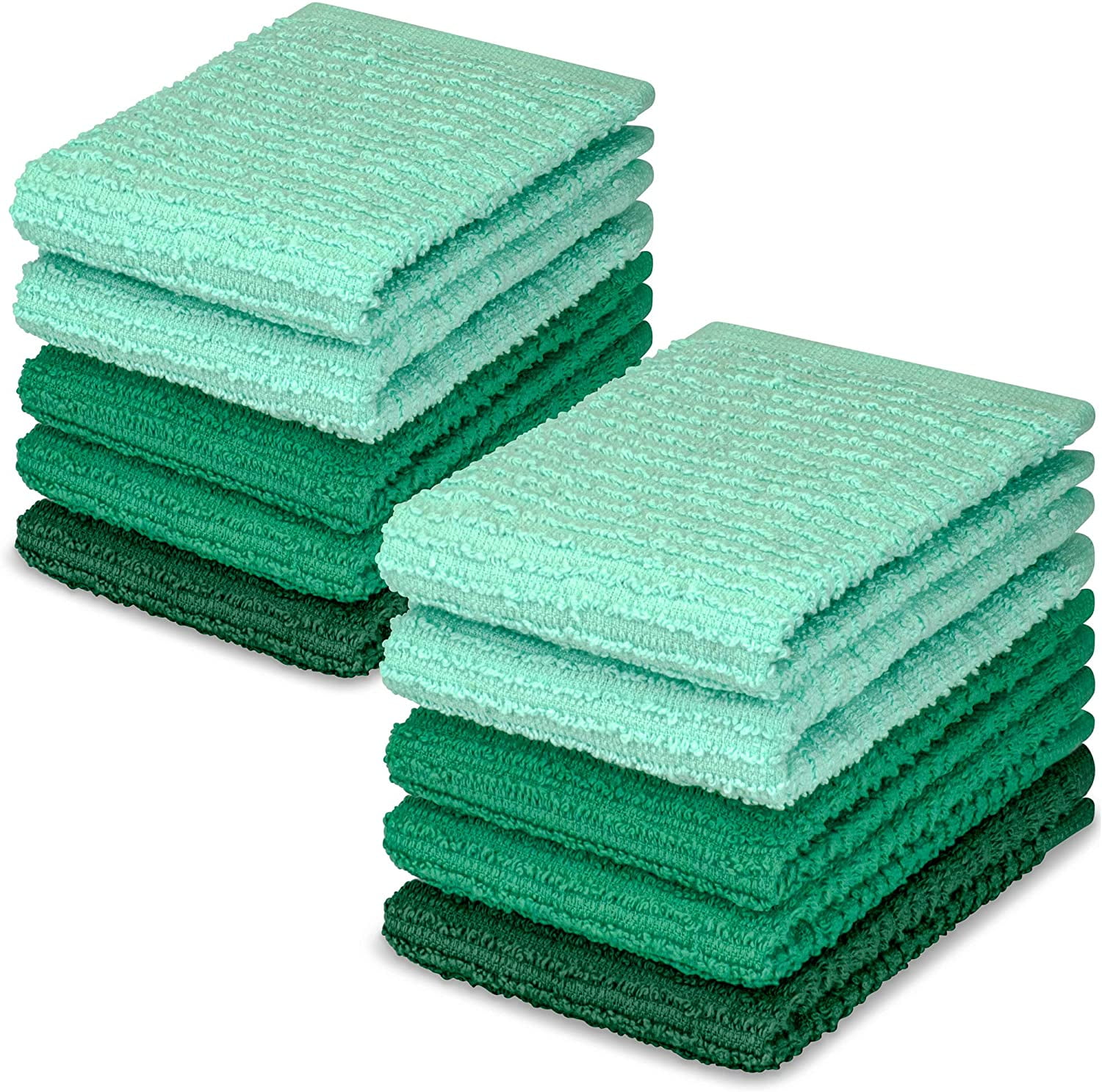 Cleaning Towels Absorbent & Quick Dry Tiny Break Dish Cloth 12 x 12 inch 100% Cotton 12 Pack White