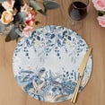 thumbnail image 3 of Blue Turtle Coastal Round 13 Inch Placemats Set of 2,Summer Beach Coral Nautical Starfish Eucalyptus HeatResistant Non Slip Place Mats for Dining Table,Wipeable Kitchen Table Mats for Housewarming, 3 of 9