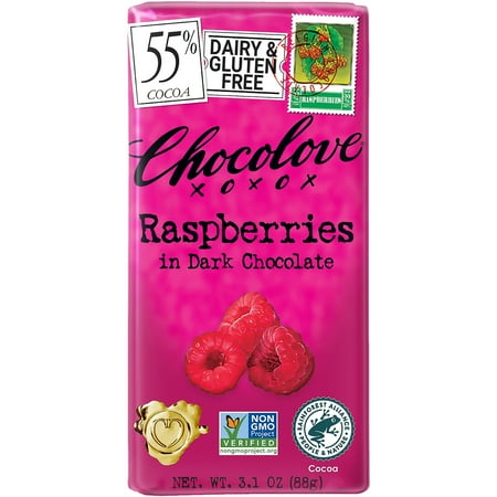 Chocolove Raspberries in Dark Chocolate , 3.1 oz