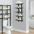 thumbnail image 6 of Pomona 48"H 5-Shelf Metal and Solid Wood Bath Wall Shelf, Natural, 6 of 13