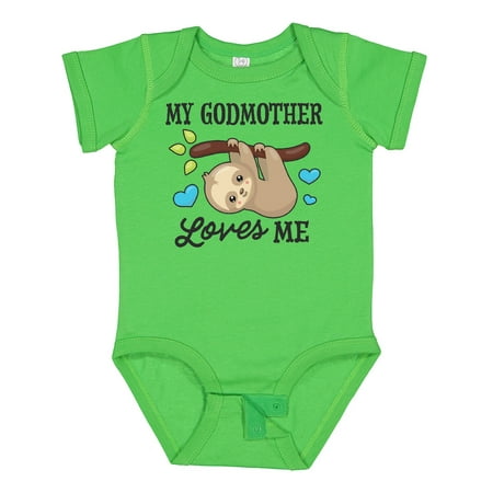 

Inktastic My Godmother Loves Me with Sloth and Hearts Gift Baby Boy or Baby Girl Bodysuit