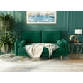 thumbnail image 3 of Koby Home's Collection Aspen Transitional Loveseat, Upholstered in Performance Velvet with Round Arms, Cushion Back, and Metal Legs, 2-Seater for Small Space, Emerald Green Color, 3 of 4