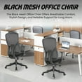 thumbnail image 3 of Abeeha Black Office Chair with Molded Foam Seat, Mesh Backrest, Fixed Armrests, Nylon Base – Rotating Support Chair, 3 of 7