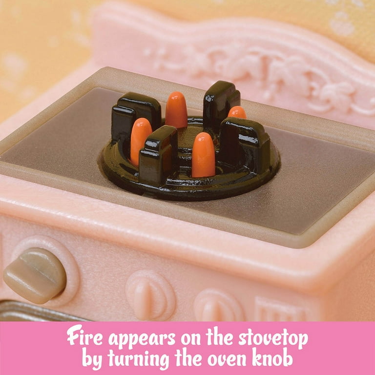 Calico Critters Playful Starter Furniture Set, Dollhouse Furniture Set with Figure and Working Appliances