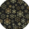 thumbnail image 6 of HAOXIT Winter Xmas Snowflakes Tablecloth with Elastic Edge, Round Table Cloth Christmas Washable Reusable Cover for Kitchen Dining Party Picnic, Medium Black 54"-58, 6 of 8
