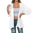 thumbnail image 2 of Lightweight Cardigans for Women 2025 Summer 3/4 Sleeve Open Front Sun Protection Oversized Chiffon Long Cardigan, 2 of 8