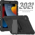 thumbnail image 4 of XYX Case for 10.2 inch iPad 9th/8th/7th Generation (2021/2020/2019), Dual Layer Slim Heavy Shockproof Rugged Protective Cover Case with Kickstand (Black), 4 of 7