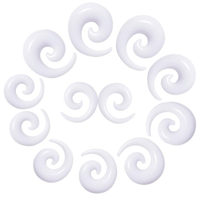 12 Piezas Expansores Acrílicos De Talla Grande 10mm-20mm