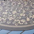 thumbnail image 3 of Safavieh Courtyard Nanda Botanical Indoor/Outdoor Area Rug, Gray/Natural, 5'3" x 5'3" Round, 3 of 13