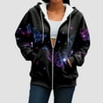 thumbnail image 7 of GEWSEY Zip Up Hoodie Women Butterfly Graphic Hoodies Long Sleeve Oversized Y2K Sweatshirts Cute jackets Plus Size for Girls (Light Purple, S), 7 of 7