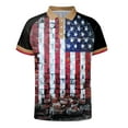 thumbnail image 2 of TOWED22 4th of July Golf Shirts for Men, Mens Patriotic Golf Shirt Button up Collared Golf Polos Casual Golf Polo Shirts(Black,M), 2 of 3