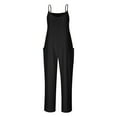 thumbnail image 4 of pstuiky Jumpsuit for Women, Women Print Wide Leg Long Pants With Pockets Straight Modern Fit Loose Flowy Oversized Fitness Sports Baggy Gift for Women Black XL, 4 of 6