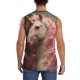 thumbnail image 4 of Fotbe Haired White Horse Men's Camiseta sin Mangas Estampada para Hombres, Playera Casual para Gimnasio, Entrenamiento, Playa-Medium, 4 of 7