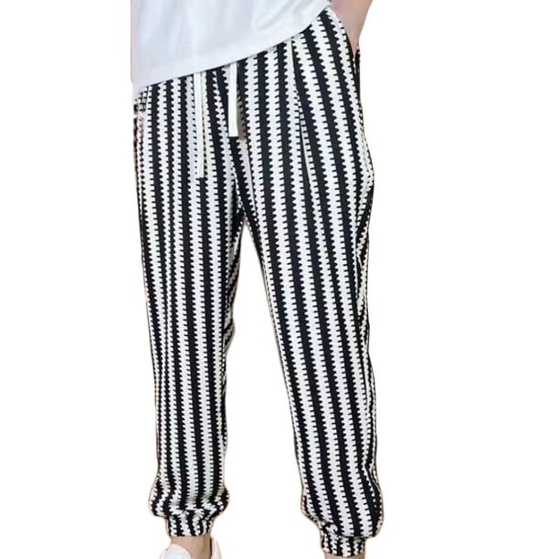 Puntoco Pantalones deportivos vintage con cintura elástica para hombre, pantalones de pierna deportiva, lavados, informales, para exteriores, con ribete en la pierna