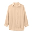 thumbnail image 3 of Oversized Tshirts Shirts for Women Transparent Anti Sunburn Shirt Long Sleeved Button Up Top Casual Loose Fitting Shirt for Summer Short Sleeve Women's Tops, Tees & Blouses, 3 of 7