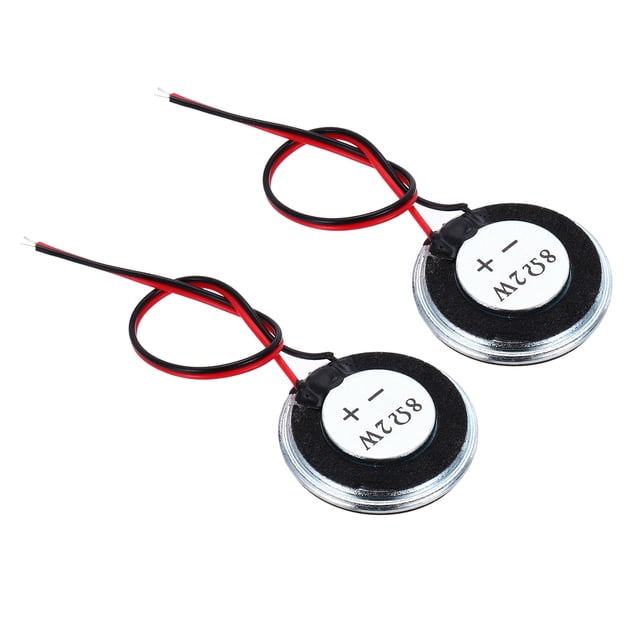 2 Pcs 2W 8 Ohm Altavoz Interno Redondo de Carcasa Metálica con Cable de 120mm
