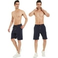 thumbnail image 6 of Tyhengta Mens Shorts Casual Drawstring Zipper Pockets Elastic Waist Navy 40, 6 of 8
