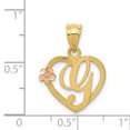 thumbnail image 2 of 14k Two Tone Gold Heart Dainty Letter G Initial Name Monogram Necklace Charm Pendant Love, 2 of 6