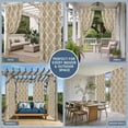 thumbnail image 5 of 2 Panels Outdoor Curtains for Patio Waterproof 54"x84" Khaki Moroccan Weatherproof Privacy Outsides Curtains, Boho Retro Country Abstract Geometric Grid Grommet Thermal Drapes for Cabana Porch, 5 of 8