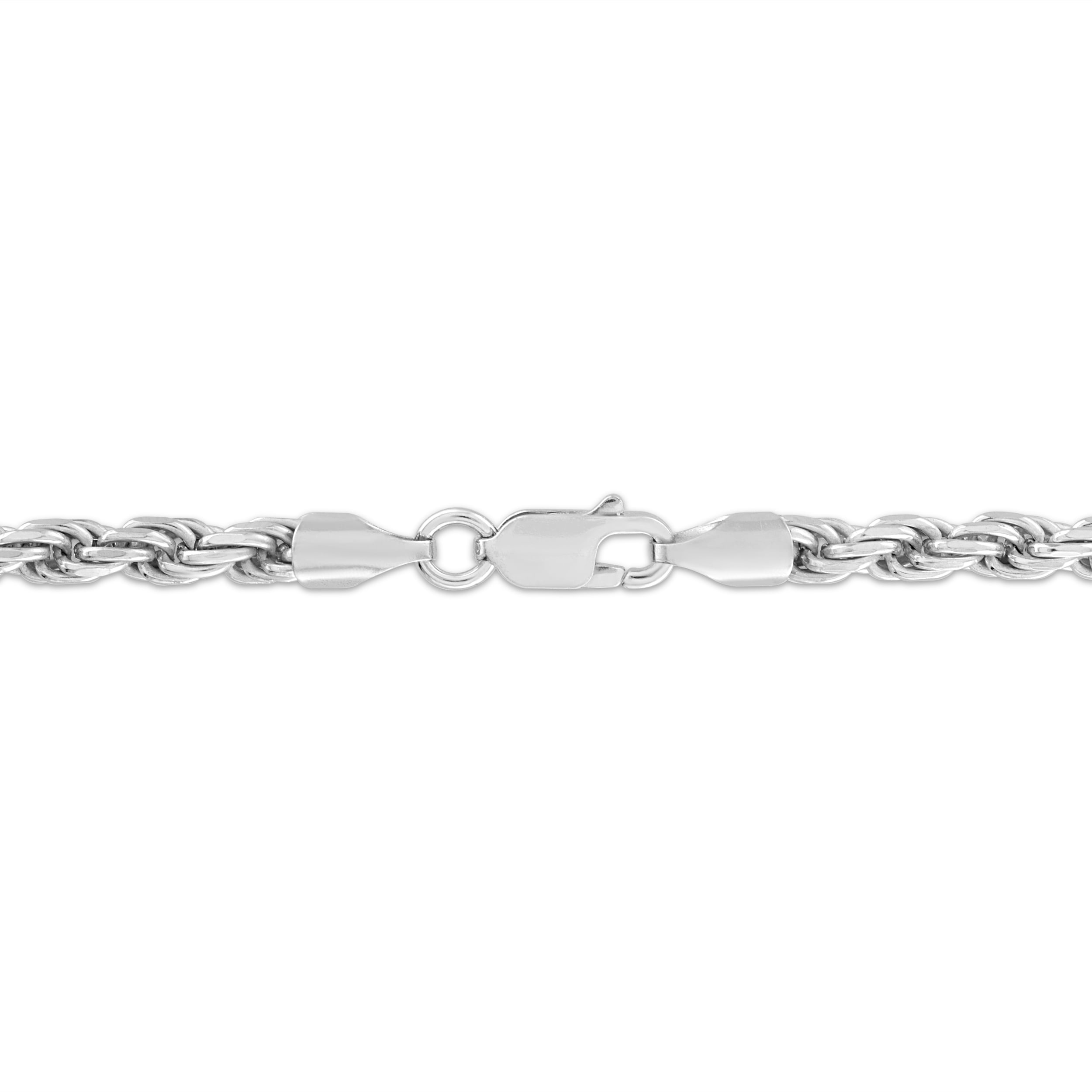 Brilliance Fine Jewelry Italian Sterling Silver 3.8mm Rope Chain Necklace, 22"