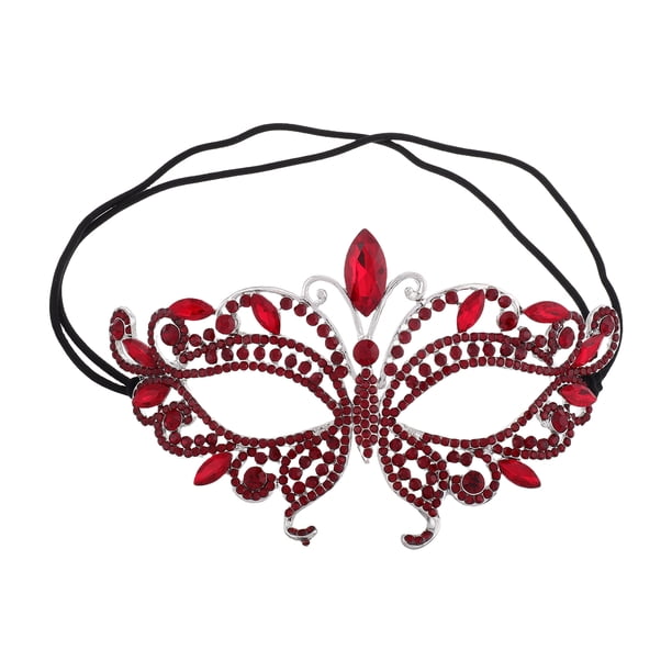 Máscara de media cara con diamantes de imitación para mujer, máscara de ojos con diamantes de imitación brillantes, máscara de metal para fiestas, bailes de graduación, bailes de máscaras, eventos d