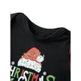 thumbnail image 4 of Christmas Family Pajamas Letter Santa Hat Print Tops and Plaid Pants, 4 of 9