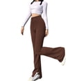 thumbnail image 3 of Nituyy Women High Waist Flare Pants High-Waist Split Sweatpants Loose Trousers, 3 of 4