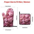 thumbnail image 2 of Sikiie Pink Glitter Heart Candy Oven Mitts and Pot Holders, Silicone Oven Gloves, Heat Resistant Oven Mitts 4Pcs Set, 2 of 6
