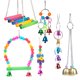 thumbnail image 2 of Juguete de Accesorios de pájaros divertidos Juguetes de entrenamiento Adornos multicolores Suministros para mascotas Resistente Viento chime 6 piezas Yinane Juguetes de aves, 2 of 8