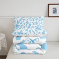 thumbnail image 5 of meiyoeat Blue Ribbon Bow Twin Comforter Sets,Cute Cow Print Bedding Set For Girl,Reversible,2-Piece,1 Comforter and 1 Pillowcase, 5 of 7