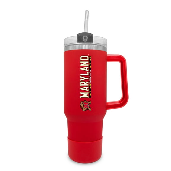 Maryland Terrapins 40oz. Stainless Tumbler with Handle & Removable Straw