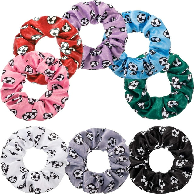 8 coleteros de fútbol para el pelo, bandas elásticas para el pelo, regalos para niñas, accesorios deportivos para niñas, mujeres, jugadoras, entrenadoras y equipos.