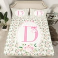 thumbnail image 2 of Castle Fairy Monogrammed Letter D 4-Piece Full Size Sheets for Teens Boys Girls,Kawaii Bow Bed Sheets,Chic Flower Rose Lightweight Sheet Sets,Super Cozy Room Decor, 2 of 7