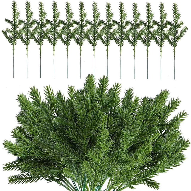 Xihbxyly Ramas Navideñas de Norfolk, Vegetación Artificial Realista, Decoración Artesanal, Material Resistente Al Viento, Decoración Navideña para Interiores y Exteriores, Coronas y Embalaje de Regal