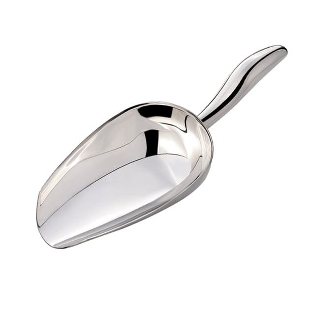 Cuchara multiusos de acero inoxidable: pala para hielo multiusos con fondo redondo y mango con ranura para los dedos