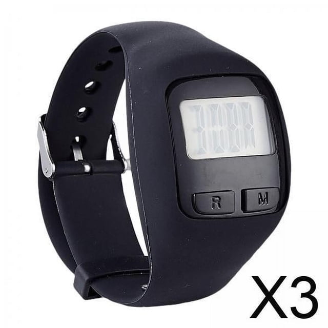 3xSports Podómetro Reloj Calorías Contador De Pasos Para Niños Niñas Caminando Niños Negro