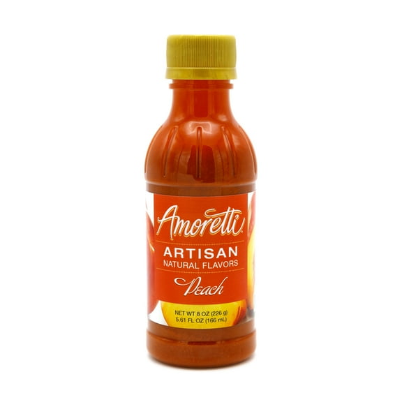 Amoretti - Natural Peach Artisan Flavor Paste 8 oz - Perfect For Pastry, Savory, Brewing, and more, Preservative Free, Vegan, Gluten Free, Kosher Pareve, No Artificial Sweeteners, Highly Concentrated