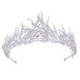 thumbnail image 1 of EeaseMX Corona barroca de aleación con diamantes de imitación, tocado vintage, tiara nupcial, accesorio para el cabello, tocado de boda (blanco), 1 of 7