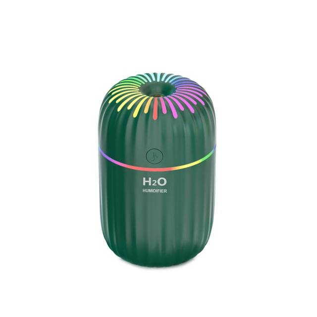 Humidificador de aire Modo dual portátil Difusor USB con luz de luz colorida Decoración de la niebla Pulverizador interior de la niebla para el hogar del coche 1 verde Eigraketly HA059132-02B