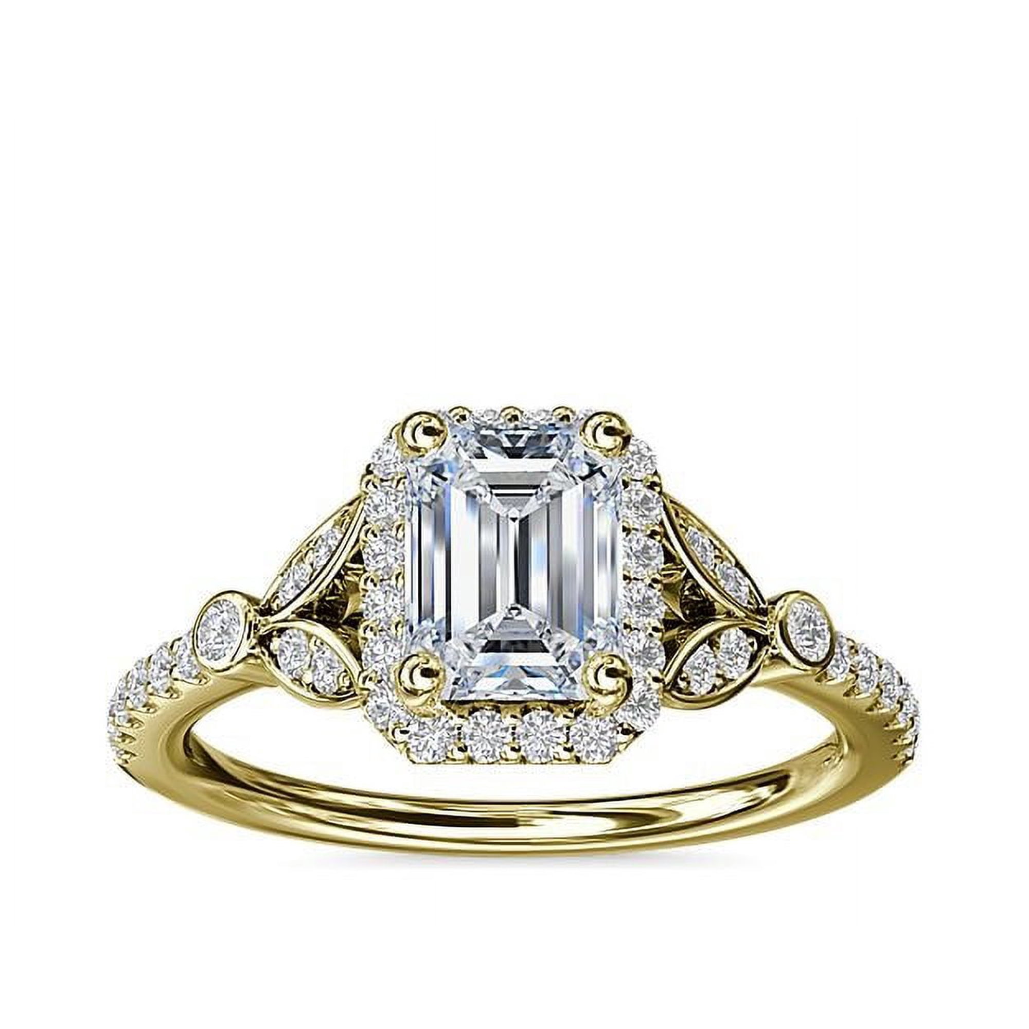 2.50 Carat Fashionable Emerald Cut IGI Certified Lab Grown Diamond Solitaire Engagement Rings for Ladies in Solid 14K Yellow Gold Size 3.5 by Diamond-Capitals