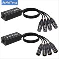 thumbnail image 3 of Extensor de Cable de Red de Audio XLR y de 4 Canales, Extensor de Señal de Red DMX512 para Estudio de Iluminación y Sonido de Escenario B, 3 of 5