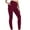 Wine, variant on TrendVibe365 Womens Leggings High Waisted with Pockets Solid Color Stretchy Gym Yoga Pants High Waisted Scrunch Butt Leggings Tights with Pockets Casual Slim Sports Trousers Blue XL