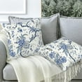 thumbnail image 5 of Chinoiserie Throw Pillow Cover Case Blue White Flowers Throw Pillows Set of 2 Super Soft Pillow Covers 16x16 Inches Farmhouse Home Decor for Living Room Bedroom Sofa Couch Cushion Cover, 5 of 6