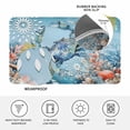 thumbnail image 4 of Blue Coastal Crab Doormat Outdoor Entrance 24"x36", Summer Beach Starfish Botanical Absorb Moisture Dirt Door Mats, Non-Slip Rubber Backing Floor Mats Indoor, Low-Profile Front Door Rugs, 4 of 9