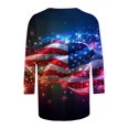 thumbnail image 4 of Cavosen Patriotic Clothes for Women Petite Independence Day 3/4 Sleeve Crewneck Shirts USA Star Striped Graphic Tops Lady XL 4th of July Casual T Shirts Red White and Blue Tunic Tees, 4 of 5