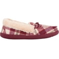 thumbnail image 5 of ABSOLUTE FOOTWEAR Womens Slip On Traditional Tartan Checked Faux Fur Winter Moccasin Style Slipper - Cherry - US 7, 5 of 7