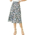 thumbnail image 5 of Allegra K Women's A-Line Floral Print Casual Midi Skirts, 5 of 6